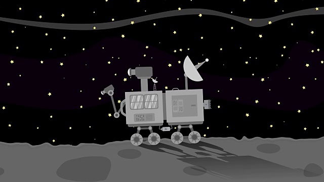 太空探测车在太空中收集月球数据视频下载