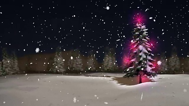 圣诞树的循环3d渲染视频素材