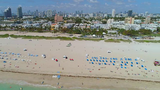 航拍迈阿密海滩旅游场景视频素材