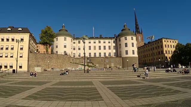 斯德哥尔摩弗兰格尔宫。瑞典。视频下载