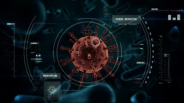 数字生成的病毒细胞和细菌细胞背景为黑色视频素材