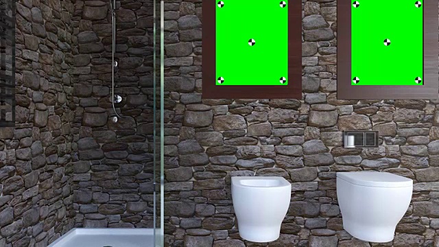 4 k。Pano室内现代浴室视频下载