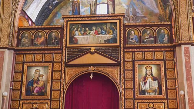 埃及科普特基督教会的祭坛视频素材