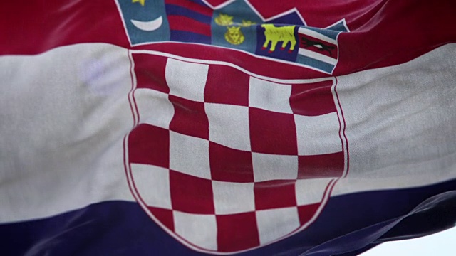 逼真的克罗地亚国旗3d动画循环视频下载