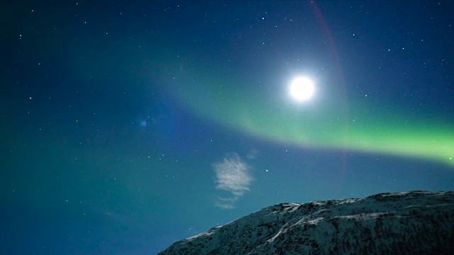 北极光，北极光或夜空中的北极光视频素材