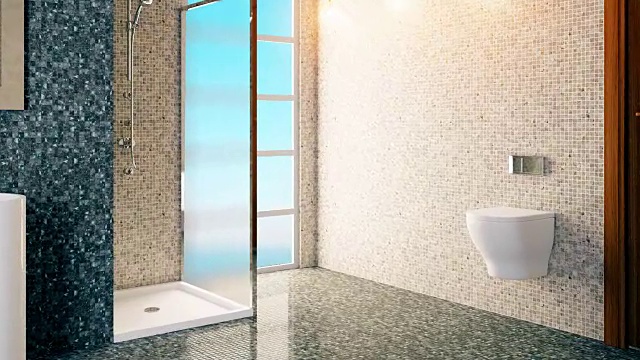 4 k。漂亮的主浴室和淋浴视频下载