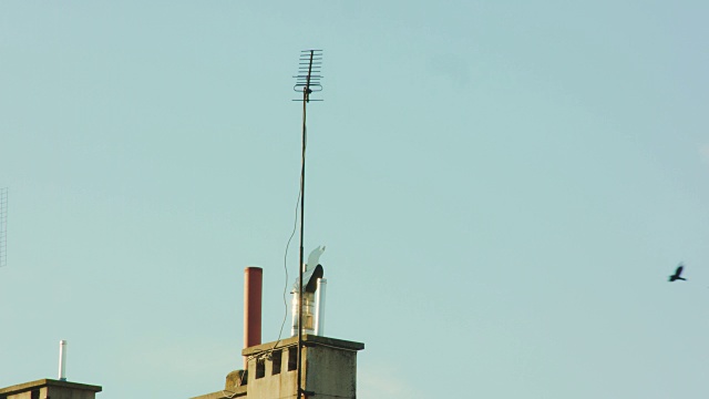 屋顶上的现代烟囱视频下载