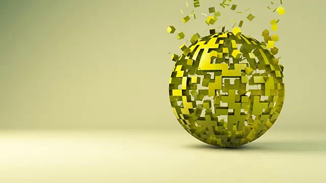 抽象未来的球体变换运动图形视频素材