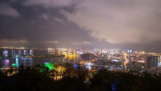 中国海南的夜景时间流逝视频素材
