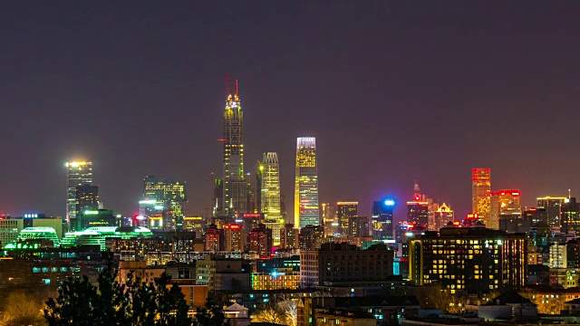 中国北京的摩天大楼。间隔拍摄视频素材