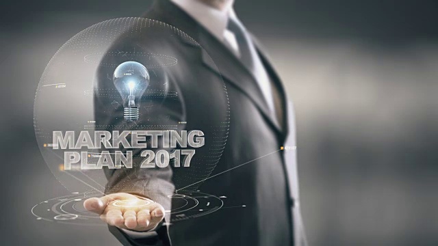 2017年营销计划与灯泡全息商业概念视频素材