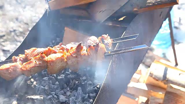 新鲜的肉烤着吃视频下载