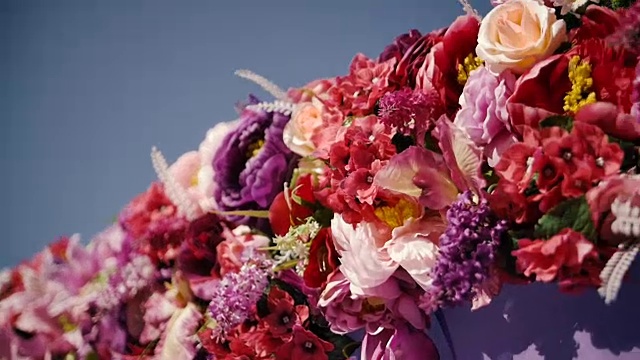 婚礼鲜花，婚礼拱门视频素材