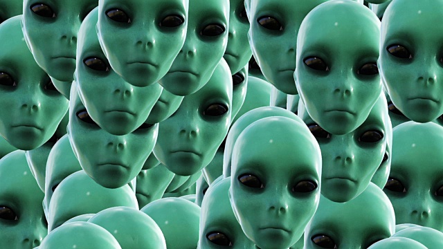 数字动画的数量出现外星人的头视频素材