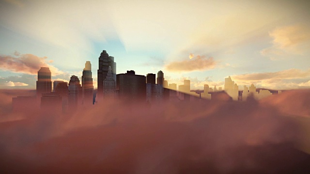 城市的地平线上的云彩在日落，摄影视频素材