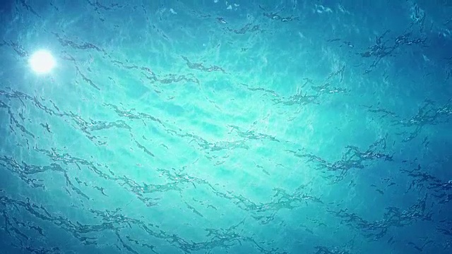 高质量的海浪动画从水下漂浮的浮游生物。光线照进来。伟大的流行海洋背景高清，高清晰度4k。视频素材
