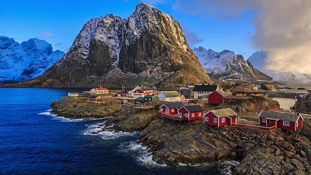 冬天的挪威海岸视频素材