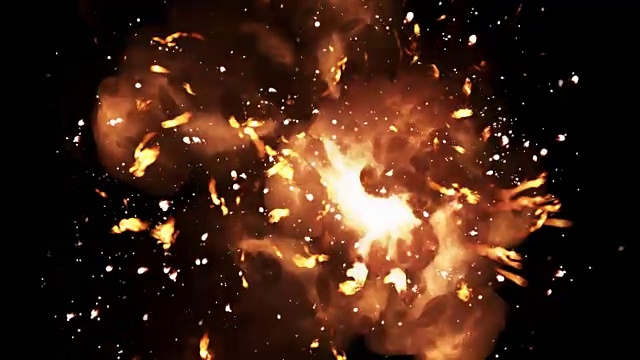 真实的火球爆炸和爆炸与亮度通道。视频素材
