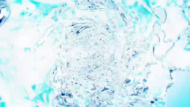 美丽的水漩涡蓝色管在白色的背景。隔离透明漩涡3d动画与阿尔法Matte。视频素材