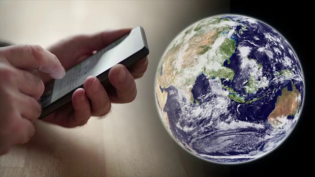 手机和地球。视频下载