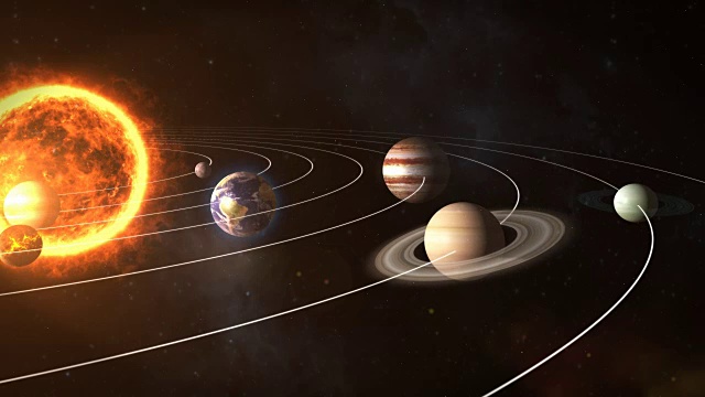 行星围绕太阳旋转视频下载