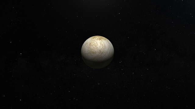 在外层空间驶向木卫二，木星的卫星视频素材