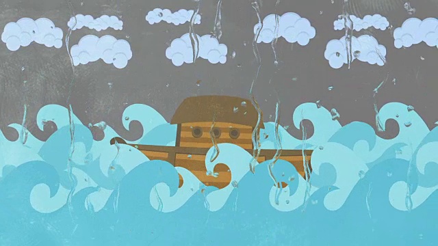 漂浮在大海中的诺亚方舟视频下载