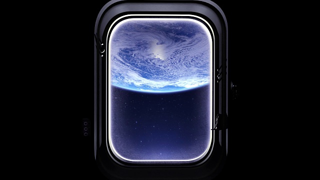 从宇宙飞船的窗口看到的地球，向右移动，太空，地球，轨道，国际空间站，美国宇航局视频下载
