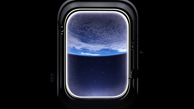 宇宙飞船飞越地球的飞行。透过国际空间站的窗户看到的地球。视频下载