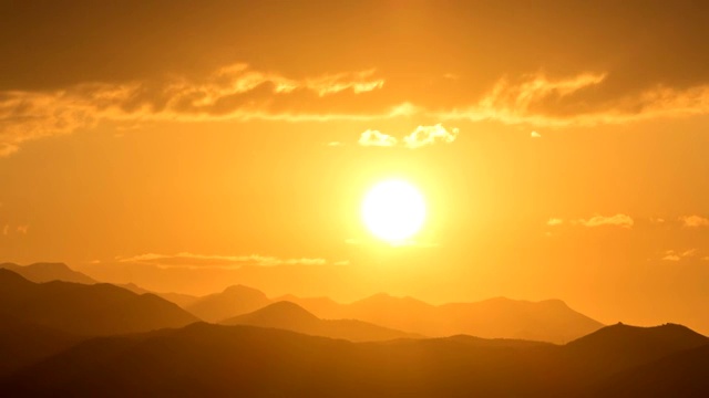 橙色,日光,日出,山脉视频素材