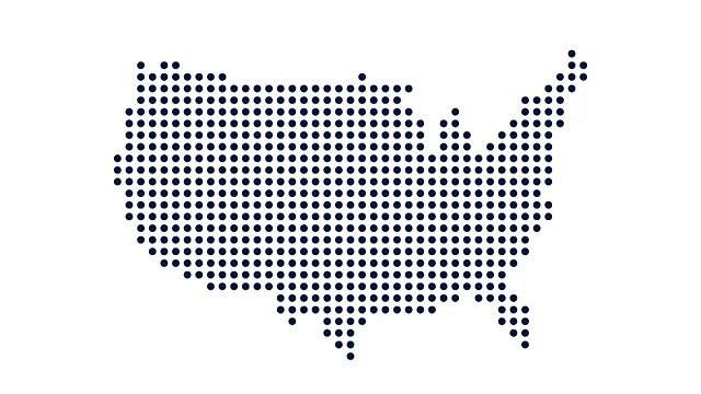 美国点地图。网络、技术和连接的概念。运动图形视频下载