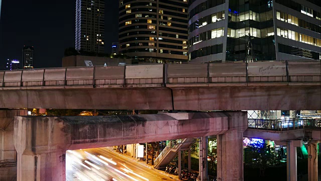 曼谷交通和轻轨的时间流逝视频素材