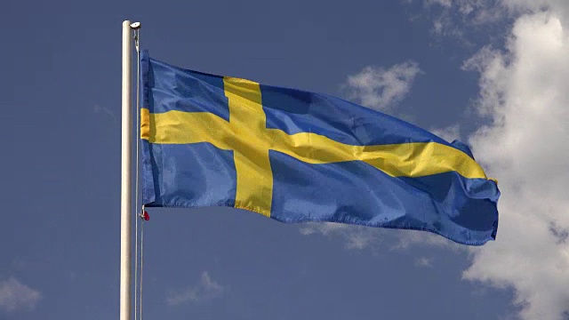 瑞典国旗，4K。视频下载