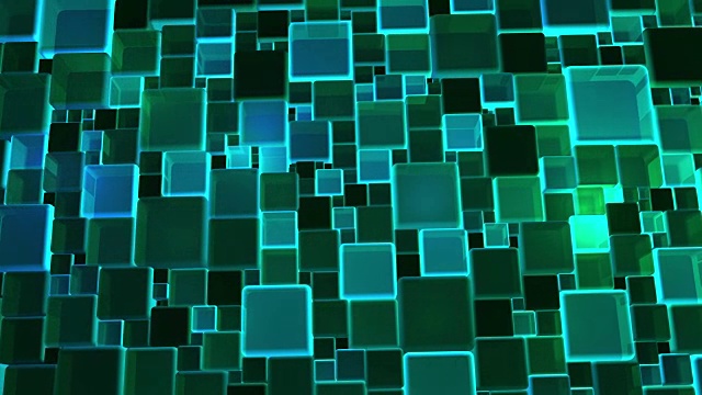 霓虹绿色灯光立方体背景4k视频素材