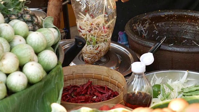 泰国木瓜沙拉视频素材