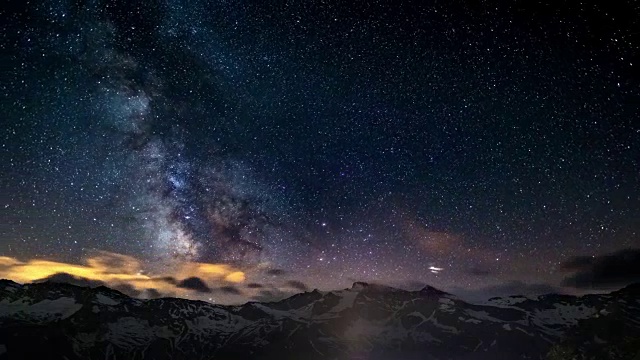 延时摄影,阿尔卑斯山脉,银河系,秘密视频素材