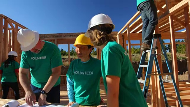 建筑工程志愿者视频素材