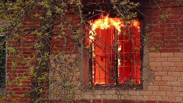 燃烧的房子,火视频素材