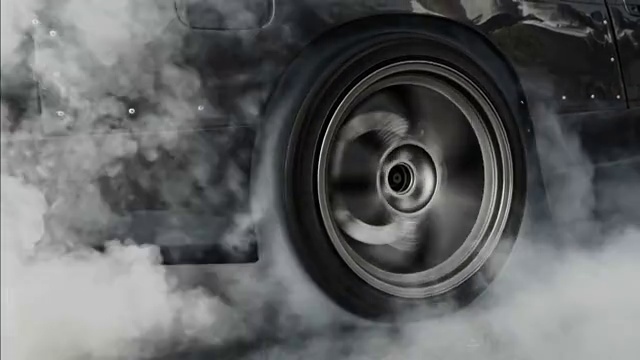 短程赛车为比赛燃烧轮胎视频素材