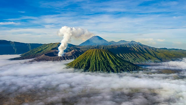 Bromo火山的时间流逝(Gunung Bromo)。视频素材
