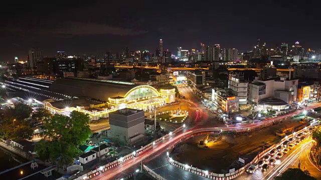 延时4k;曼谷火车站或华兰芳火车站是泰国的主要火车站。视频素材