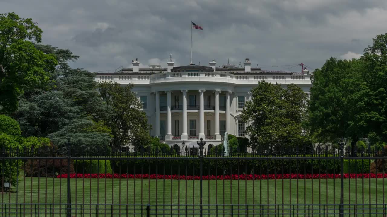 白宫南草坪，华盛顿特区，4k/UHD延时拍摄视频下载