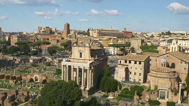 意大利著名的晴天罗马城市景观罗马广场斗牛场全景4k视频下载