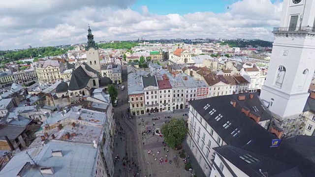 乌克兰利沃夫市场广场天线视频下载