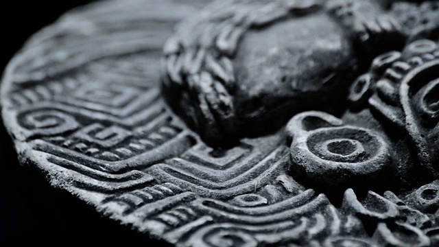 古代艺术南美洲阿兹特克、印加、奥尔梅卡面石雕视频素材