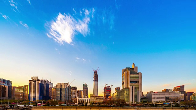 中国北京的摩天大楼。4k时光流逝视频素材