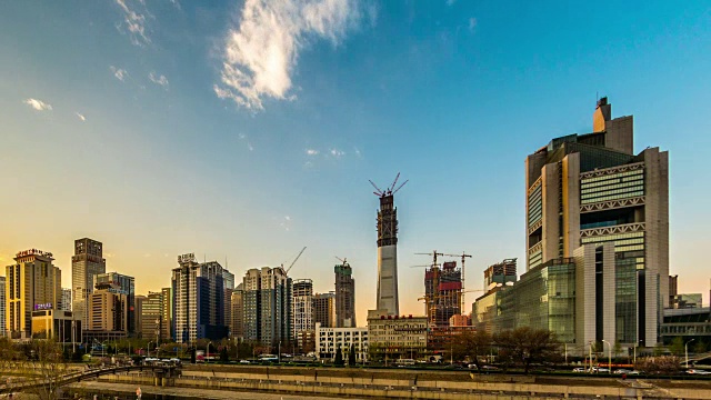中国北京的摩天大楼。4k时光流逝视频购买