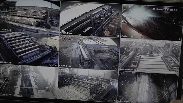 工厂内的监视器上有不同的摄像头视频下载