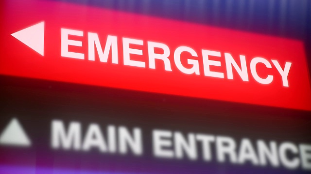 紧急医疗医院标志，保健诊所标志，变焦相机视频下载