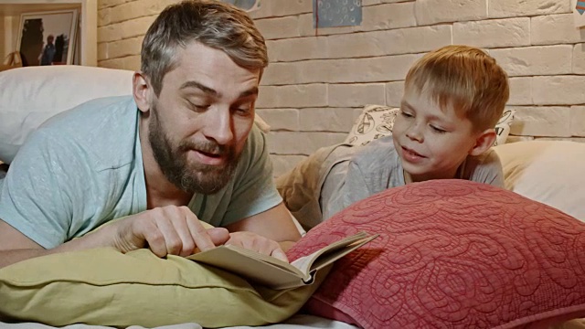 父亲和儿子读睡前故事视频下载